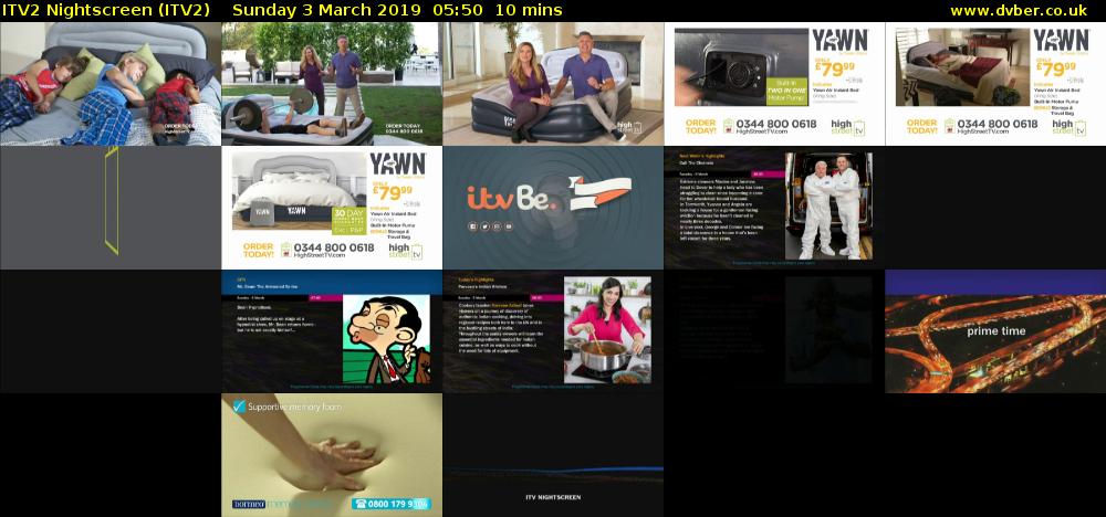 ITV2 Nightscreen (ITV2) Sunday 3 March 2019 05:50 - 06:00