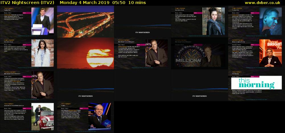 ITV2 Nightscreen (ITV2) Monday 4 March 2019 05:50 - 06:00