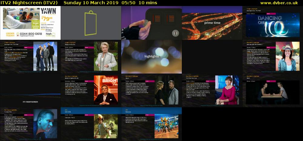 ITV2 Nightscreen (ITV2) Sunday 10 March 2019 05:50 - 06:00