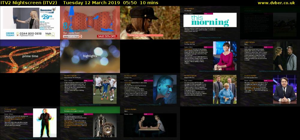 ITV2 Nightscreen (ITV2) Tuesday 12 March 2019 05:50 - 06:00