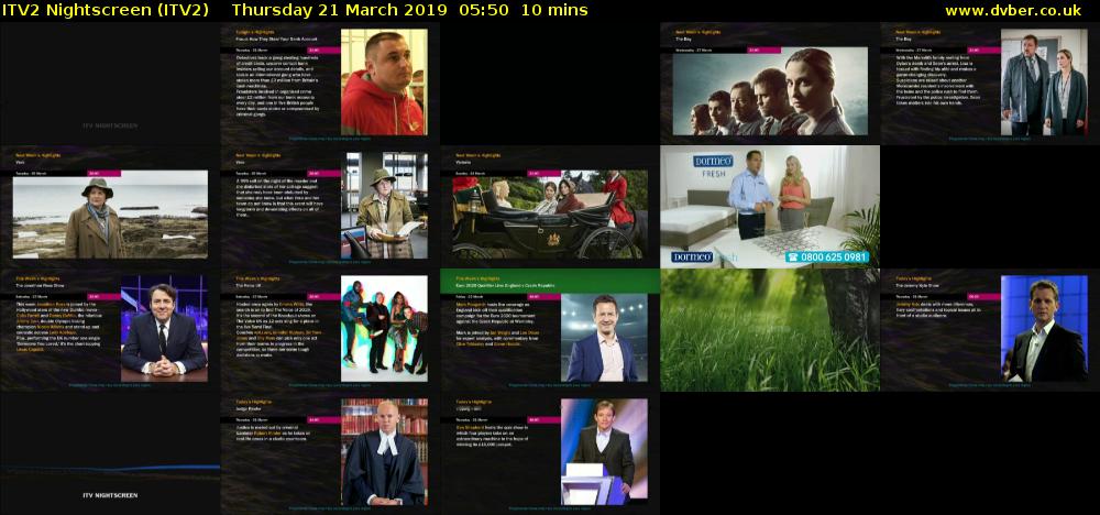 ITV2 Nightscreen (ITV2) Thursday 21 March 2019 05:50 - 06:00