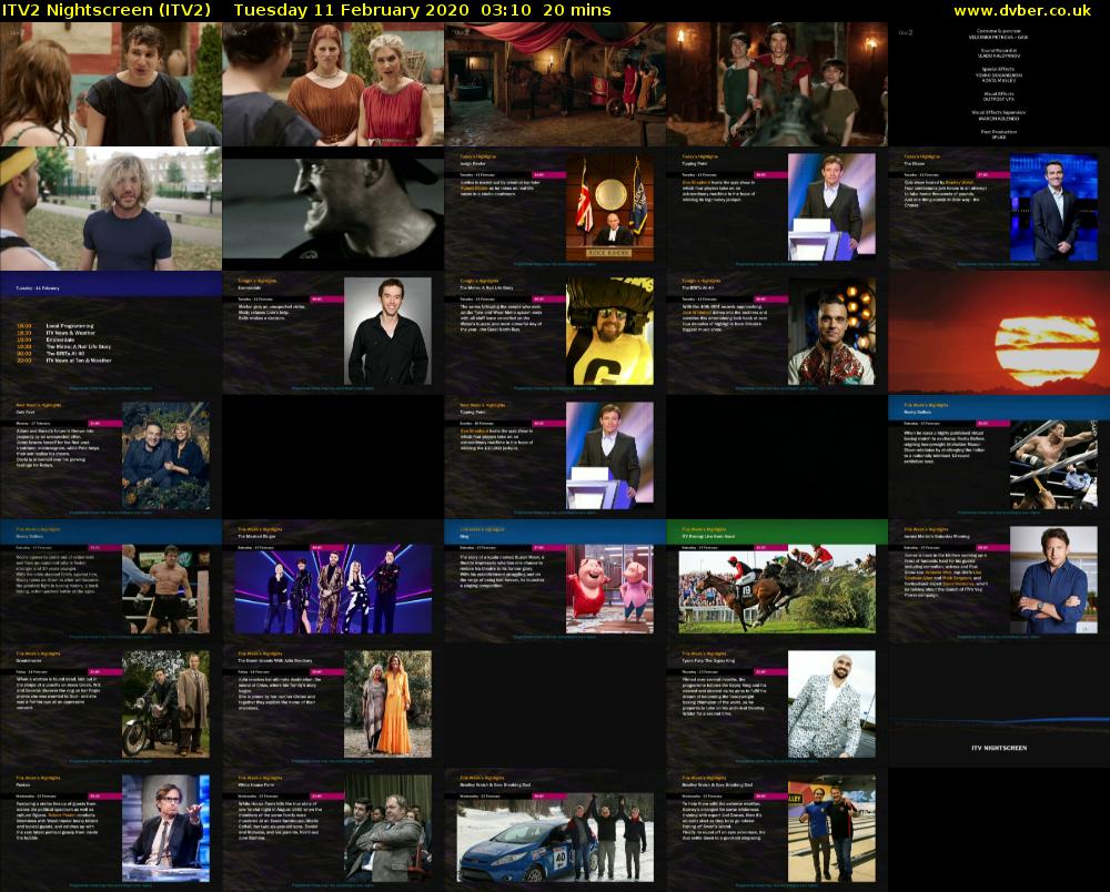 ITV2 Nightscreen (ITV2) Tuesday 11 February 2020 03:10 - 03:30