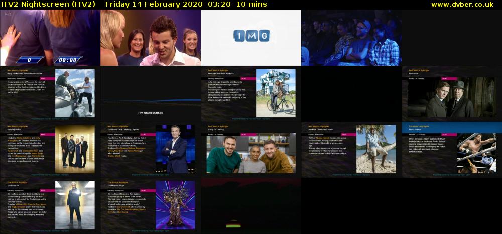 ITV2 Nightscreen (ITV2) Friday 14 February 2020 03:20 - 03:30
