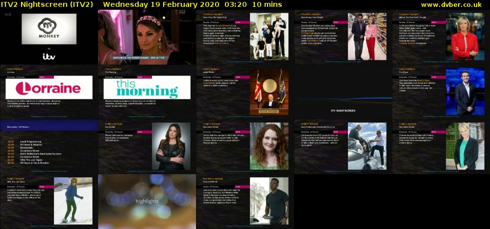 ITV2 Nightscreen (ITV2) Wednesday 19 February 2020 03:20 - 03:30