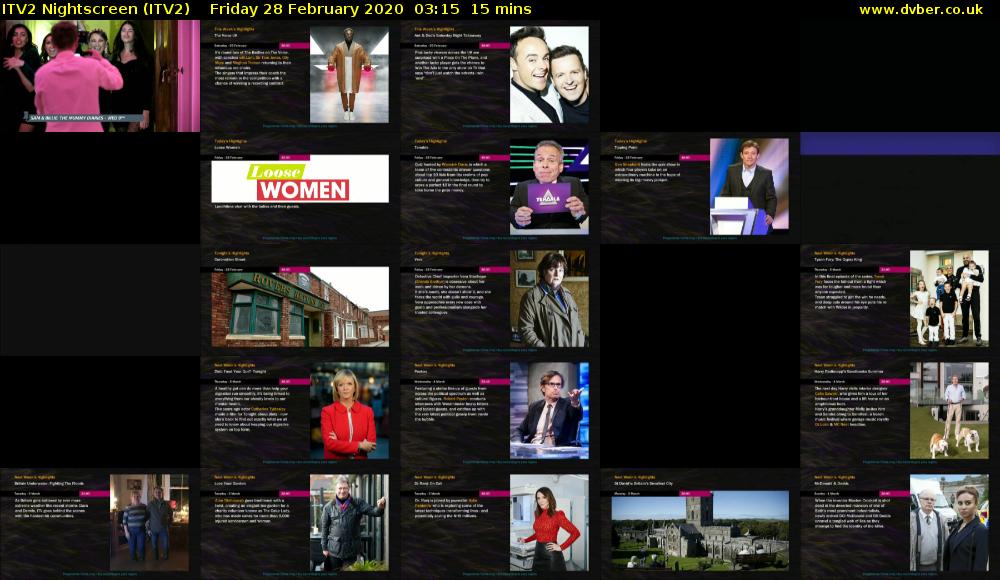 ITV2 Nightscreen (ITV2) Friday 28 February 2020 03:15 - 03:30