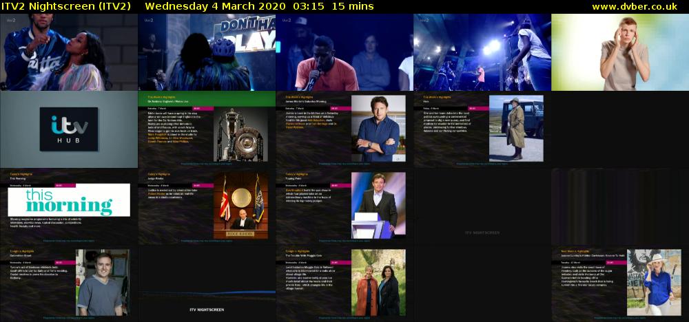 ITV2 Nightscreen (ITV2) Wednesday 4 March 2020 03:15 - 03:30