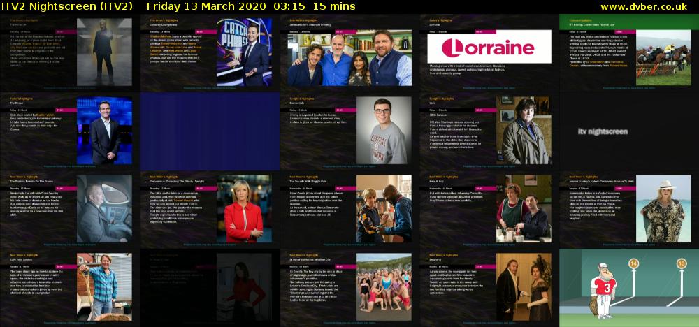 ITV2 Nightscreen (ITV2) Friday 13 March 2020 03:15 - 03:30