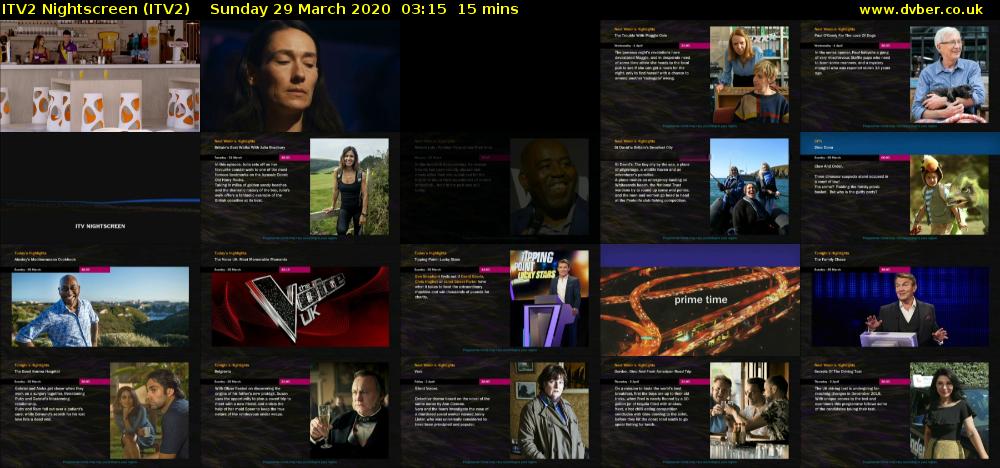 ITV2 Nightscreen (ITV2) Sunday 29 March 2020 03:15 - 03:30