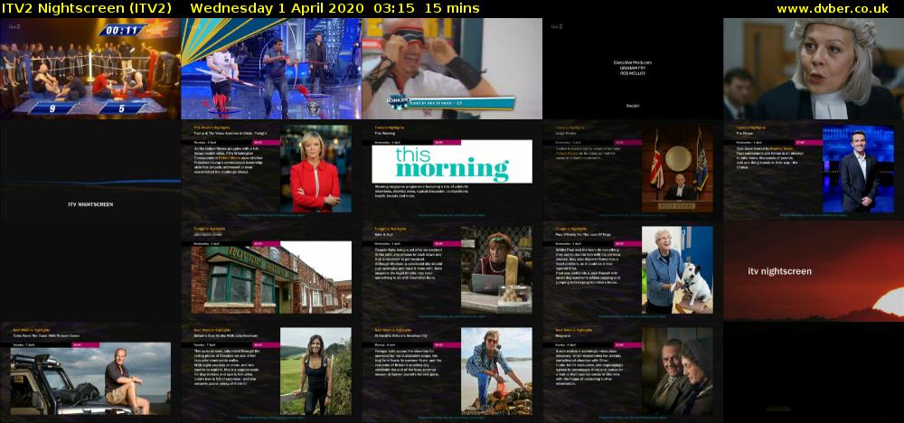 ITV2 Nightscreen (ITV2) Wednesday 1 April 2020 03:15 - 03:30