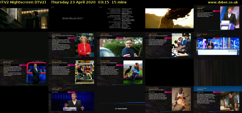 ITV2 Nightscreen (ITV2) Thursday 23 April 2020 03:15 - 03:30