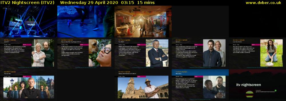 ITV2 Nightscreen (ITV2) Wednesday 29 April 2020 03:15 - 03:30