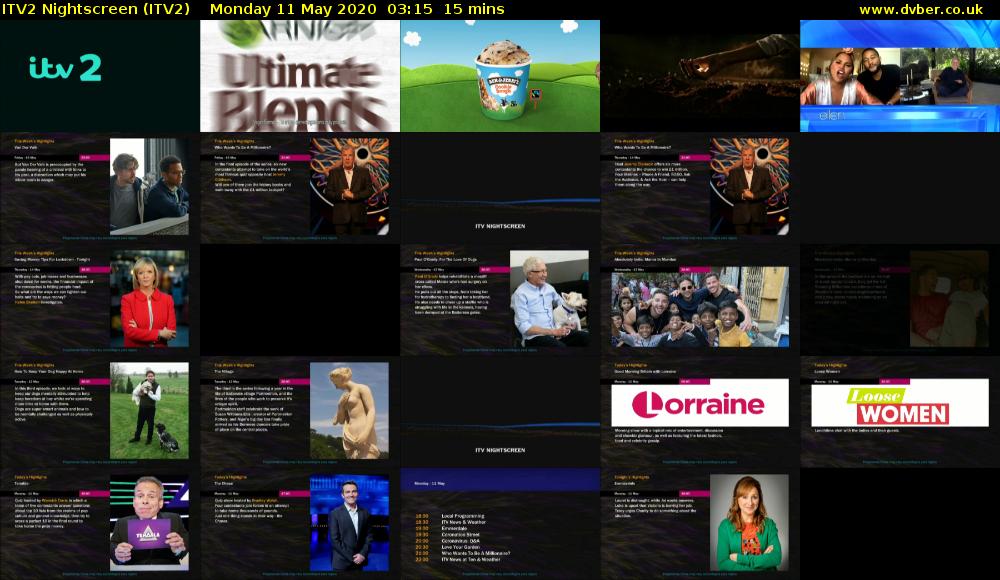 ITV2 Nightscreen (ITV2) Monday 11 May 2020 03:15 - 03:30