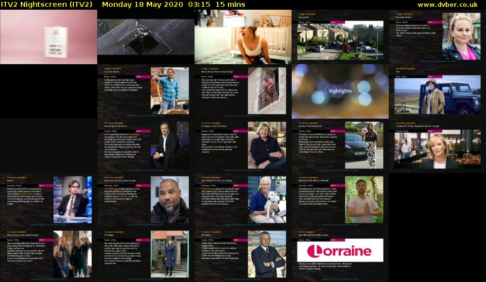 ITV2 Nightscreen (ITV2) Monday 18 May 2020 03:15 - 03:30