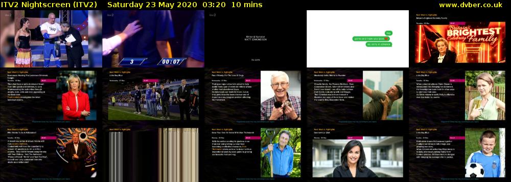 ITV2 Nightscreen (ITV2) Saturday 23 May 2020 03:20 - 03:30