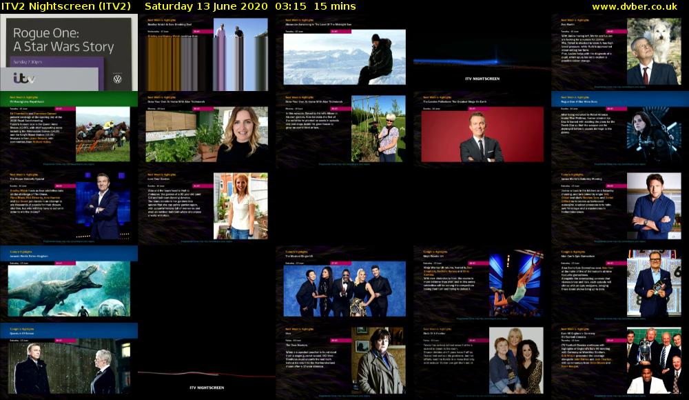 ITV2 Nightscreen (ITV2) Saturday 13 June 2020 03:15 - 03:30