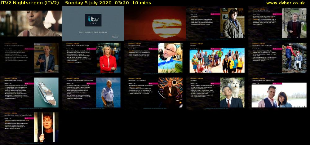 ITV2 Nightscreen (ITV2) Sunday 5 July 2020 03:20 - 03:30
