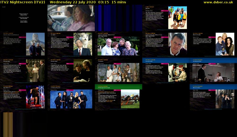 ITV2 Nightscreen (ITV2) Wednesday 22 July 2020 03:15 - 03:30