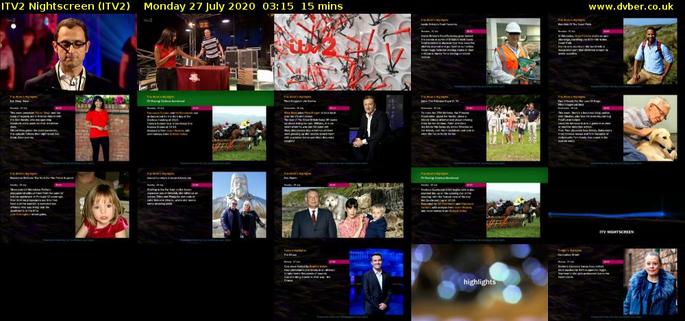 ITV2 Nightscreen (ITV2) Monday 27 July 2020 03:15 - 03:30