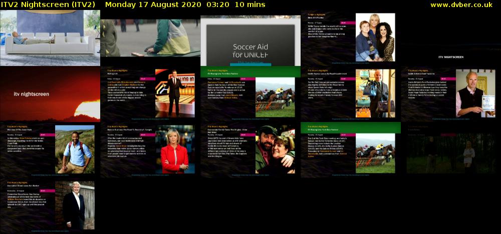 ITV2 Nightscreen (ITV2) Monday 17 August 2020 03:20 - 03:30