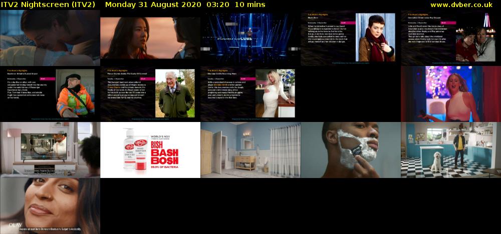 ITV2 Nightscreen (ITV2) Monday 31 August 2020 03:20 - 03:30