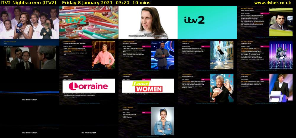 ITV2 Nightscreen (ITV2) Friday 8 January 2021 03:20 - 03:30
