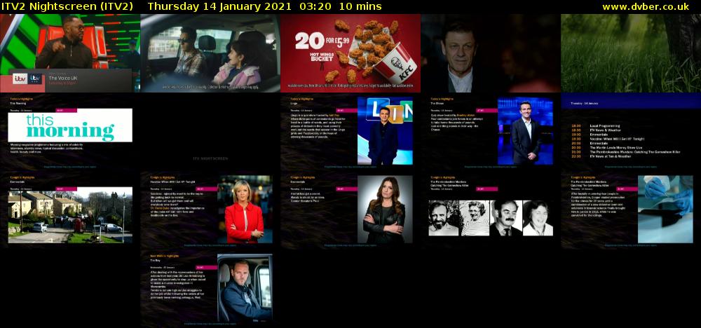 ITV2 Nightscreen (ITV2) Thursday 14 January 2021 03:20 - 03:30