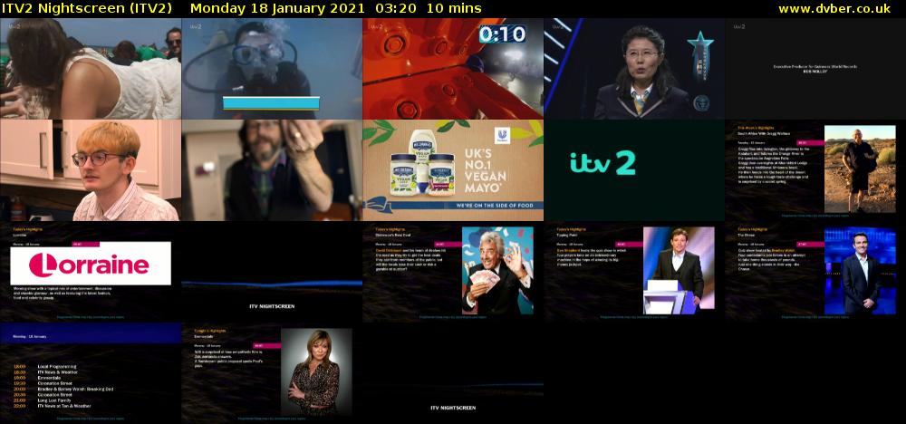 ITV2 Nightscreen (ITV2) Monday 18 January 2021 03:20 - 03:30
