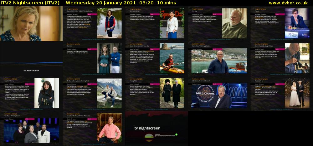 ITV2 Nightscreen (ITV2) Wednesday 20 January 2021 03:20 - 03:30