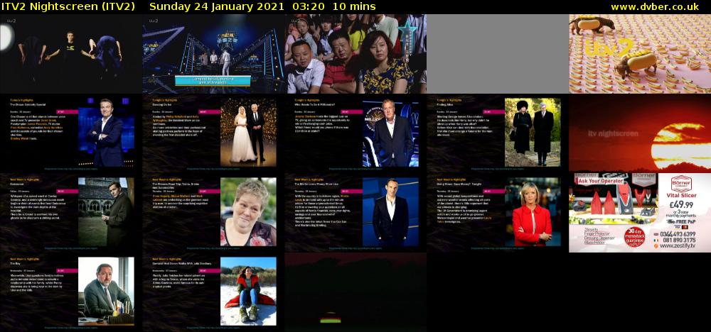 ITV2 Nightscreen (ITV2) Sunday 24 January 2021 03:20 - 03:30