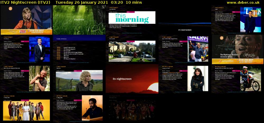 ITV2 Nightscreen (ITV2) Tuesday 26 January 2021 03:20 - 03:30