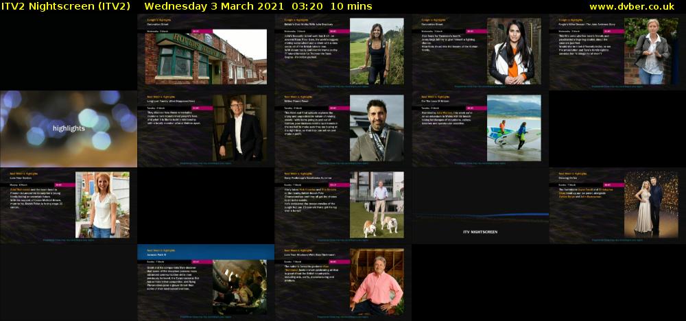 ITV2 Nightscreen (ITV2) Wednesday 3 March 2021 03:20 - 03:30