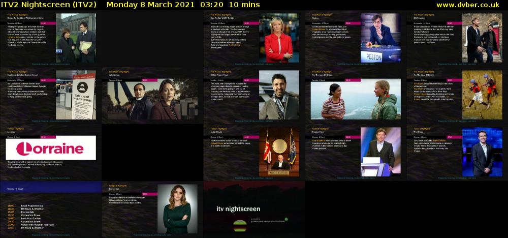 ITV2 Nightscreen (ITV2) Monday 8 March 2021 03:20 - 03:30