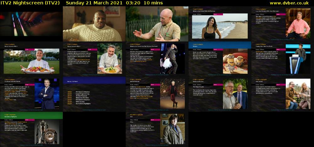 ITV2 Nightscreen (ITV2) Sunday 21 March 2021 03:20 - 03:30