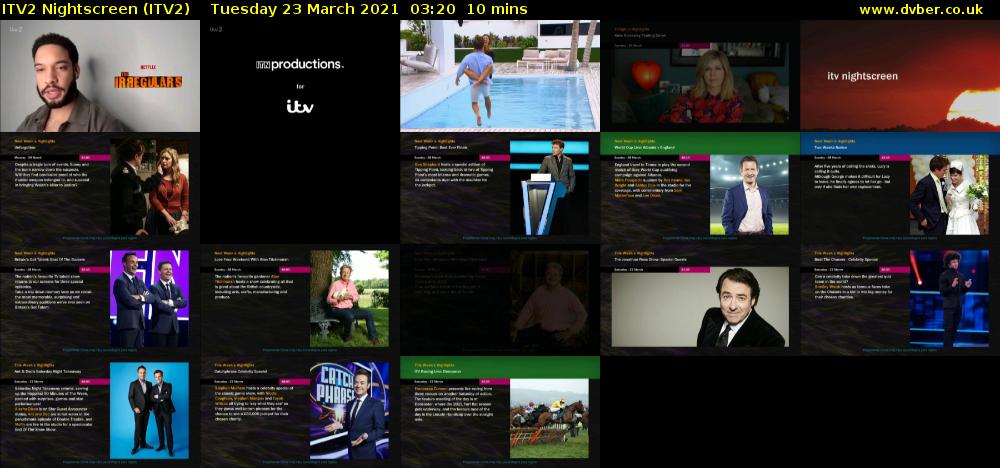 ITV2 Nightscreen (ITV2) Tuesday 23 March 2021 03:20 - 03:30
