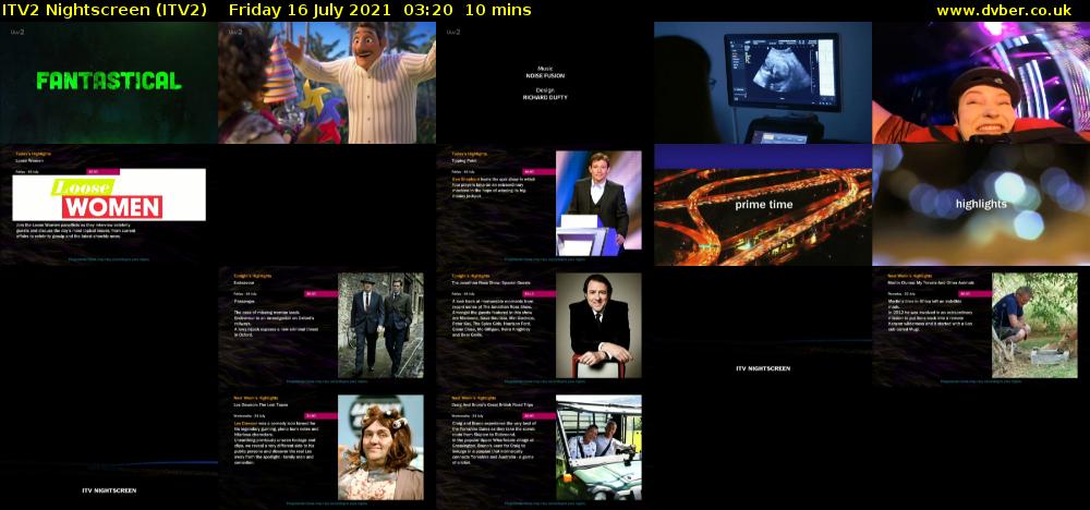 ITV2 Nightscreen (ITV2) Friday 16 July 2021 03:20 - 03:30