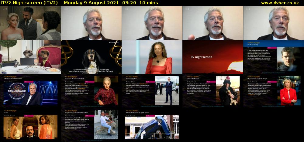 ITV2 Nightscreen (ITV2) Monday 9 August 2021 03:20 - 03:30