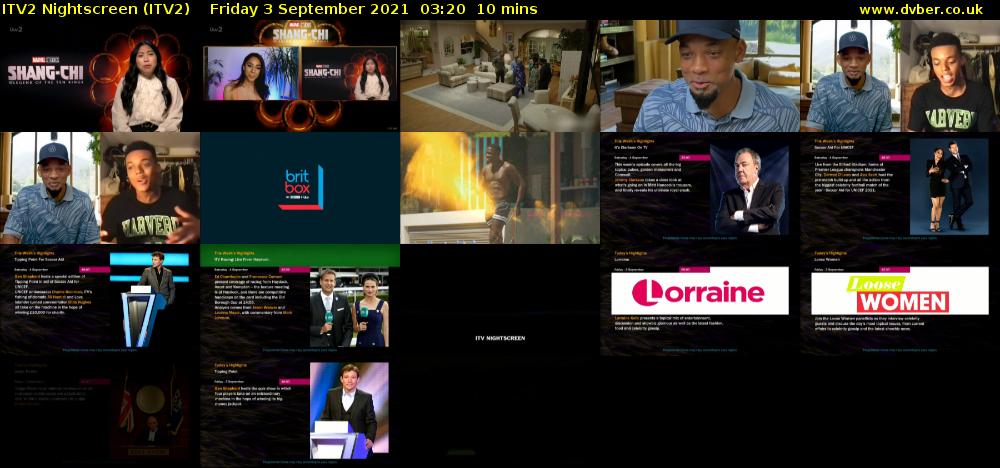 ITV2 Nightscreen (ITV2) Friday 3 September 2021 03:20 - 03:30