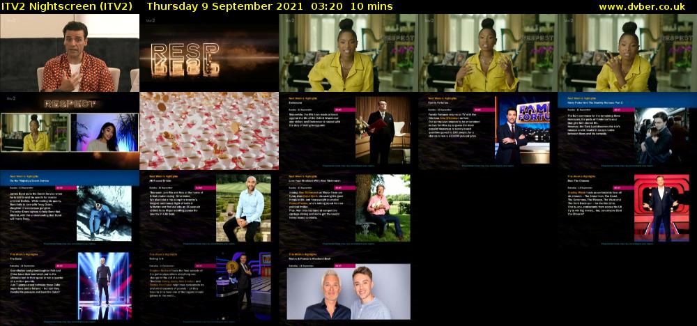 ITV2 Nightscreen (ITV2) Thursday 9 September 2021 03:20 - 03:30