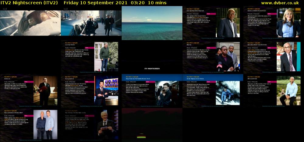ITV2 Nightscreen (ITV2) Friday 10 September 2021 03:20 - 03:30