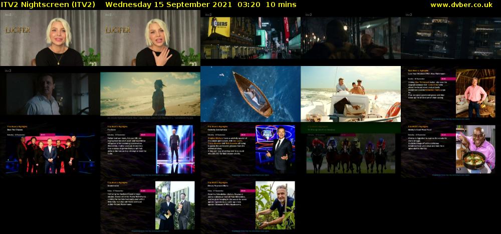 ITV2 Nightscreen (ITV2) Wednesday 15 September 2021 03:20 - 03:30