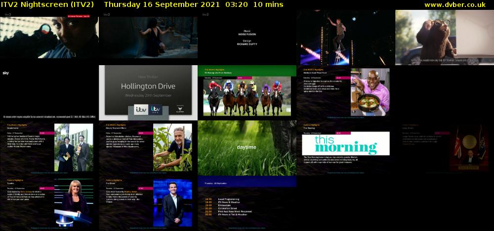 ITV2 Nightscreen (ITV2) Thursday 16 September 2021 03:20 - 03:30
