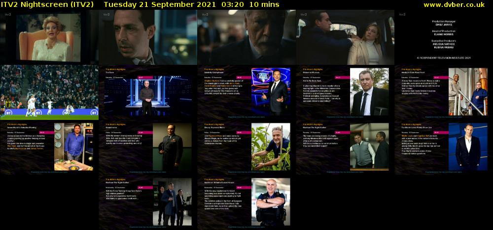 ITV2 Nightscreen (ITV2) Tuesday 21 September 2021 03:20 - 03:30