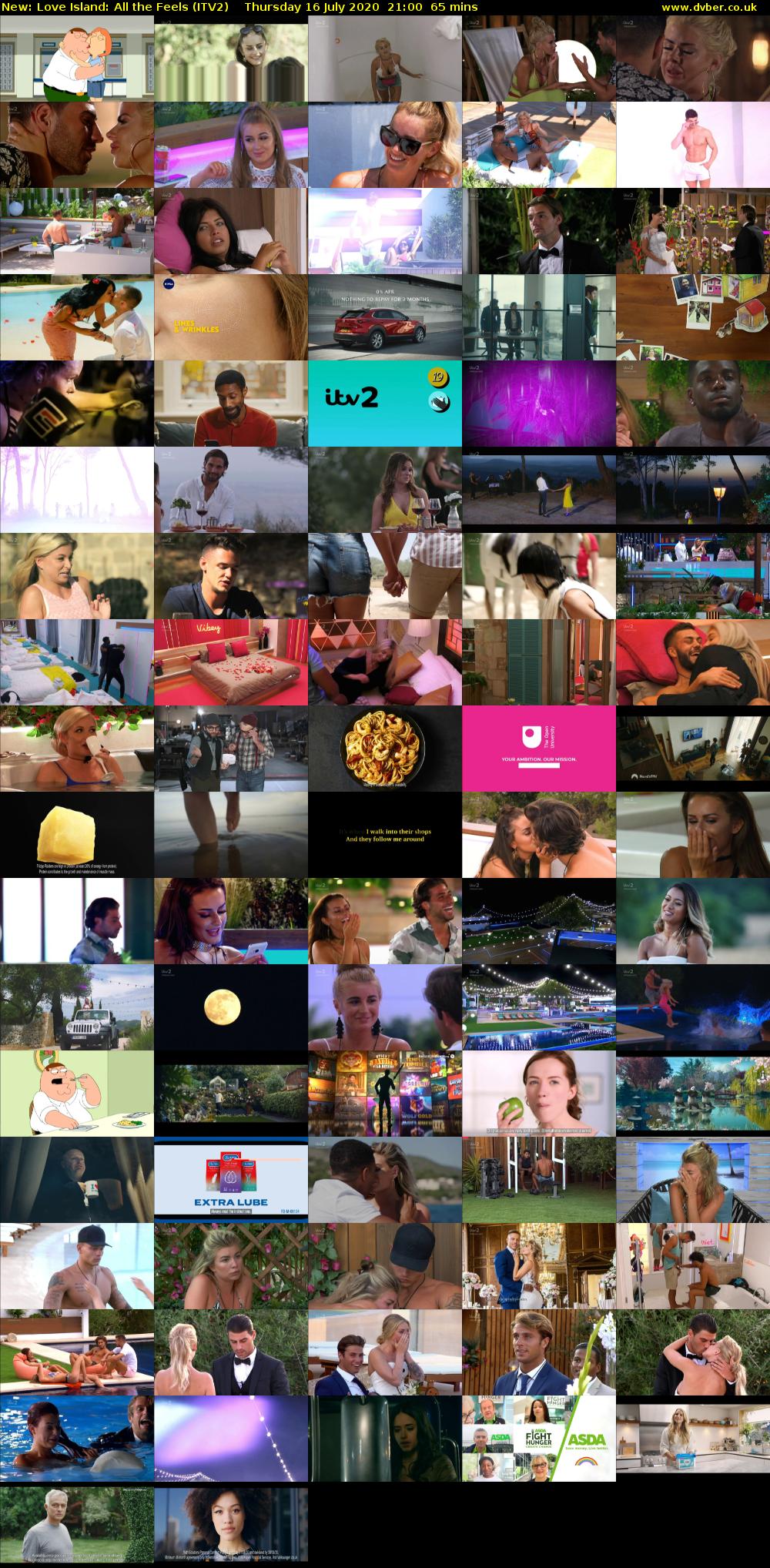 Love Island: All the Feels (ITV2) Thursday 16 July 2020 21:00 - 22:05