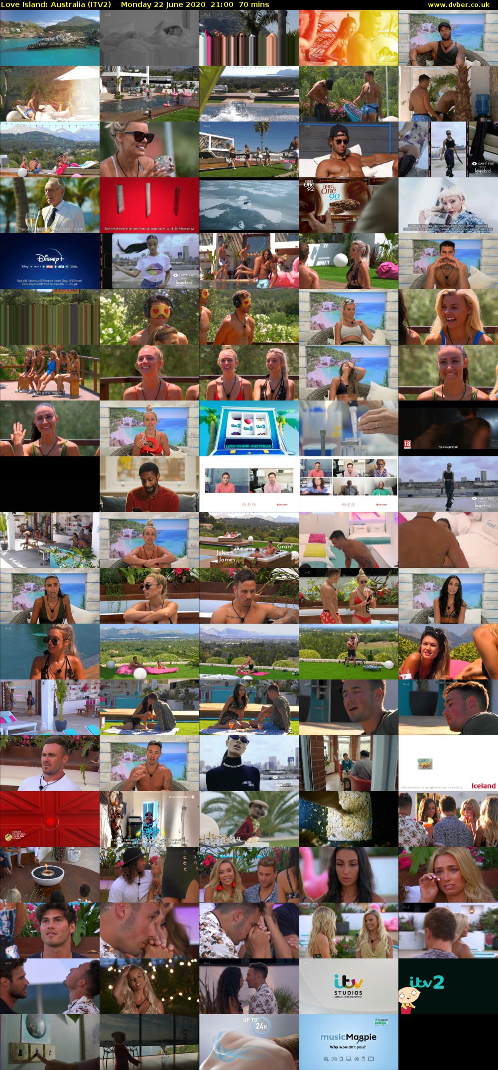 Love Island: Australia (ITV2) Monday 22 June 2020 21:00 - 22:10