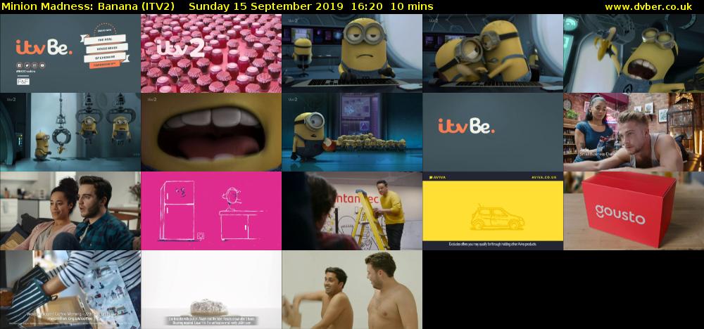 Minion Madness: Banana (ITV2) Sunday 15 September 2019 16:20 - 16:30