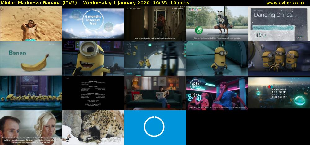 Minion Madness: Banana (ITV2) Wednesday 1 January 2020 16:35 - 16:45