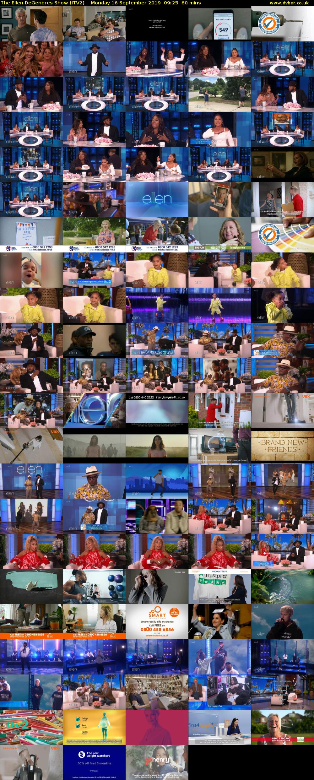 The Ellen DeGeneres Show (ITV2) Monday 16 September 2019 09:25 - 10:25