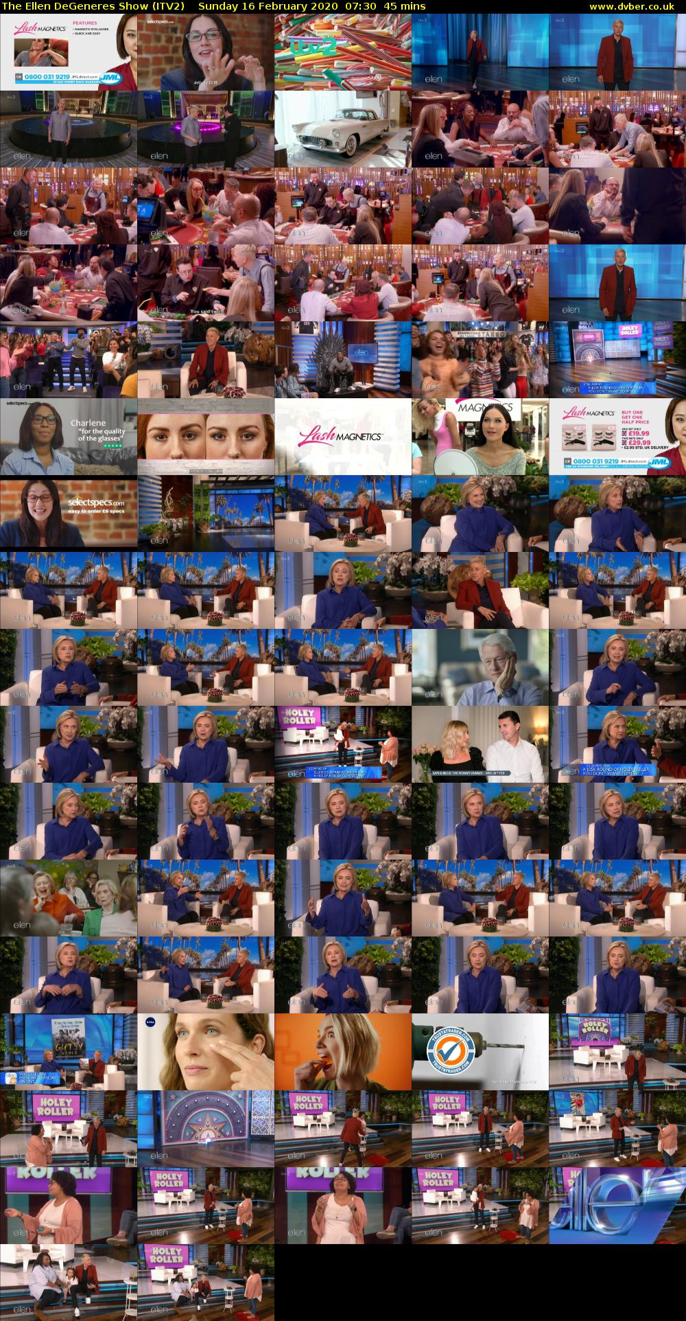 The Ellen DeGeneres Show (ITV2) Sunday 16 February 2020 07:30 - 08:15