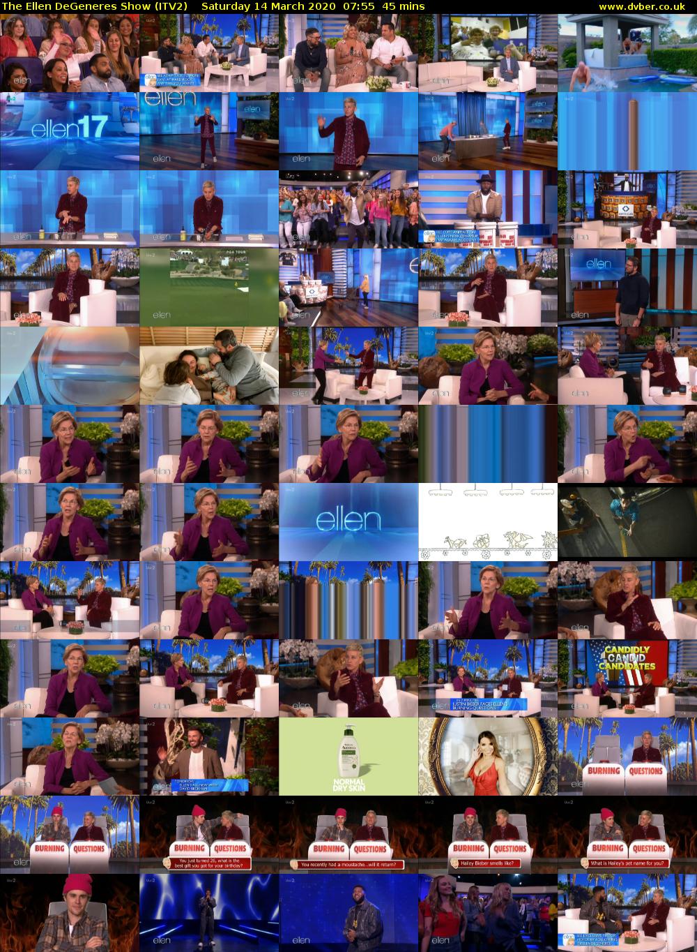 The Ellen DeGeneres Show (ITV2) Saturday 14 March 2020 07:55 - 08:40