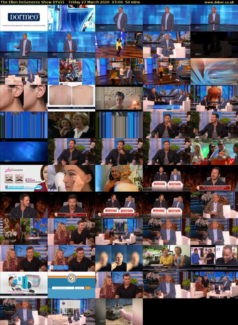 The Ellen DeGeneres Show (ITV2) Friday 27 March 2020 07:00 - 07:50